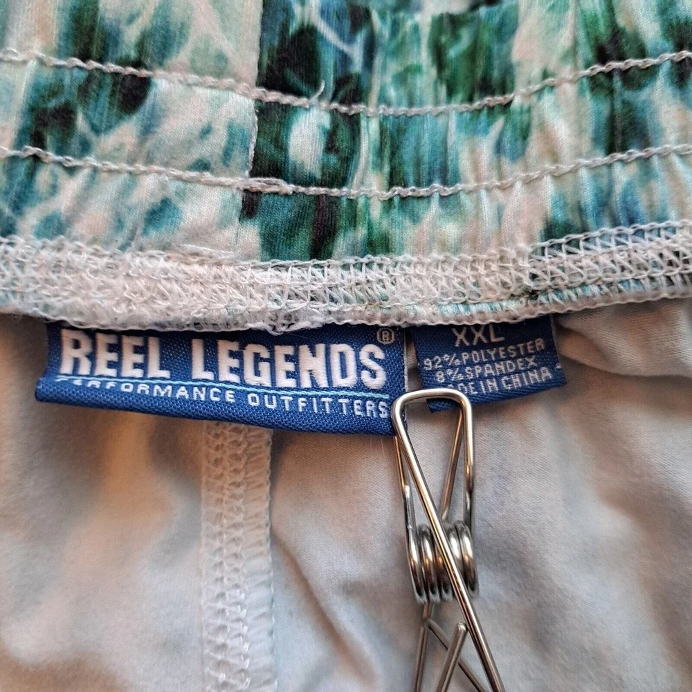 Reel Legends Swim Shorts Men XXL‎ Blue Tie Dye Pull On Quick Dry Bathing Suit